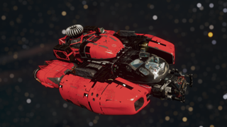 An image of the Ladybug, a ship built by user 003b6f on Reddit in Starfield.