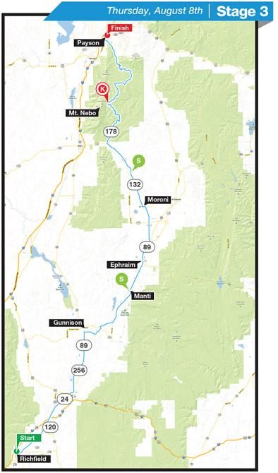 2013 Tour of Utah stage 3 map