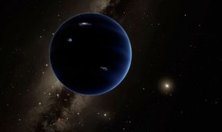 Artist's illustration of Planet Nine, a world about 10 times more massive than Earth that may lie undiscovered in the far outer solar system.