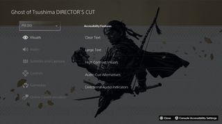 Barrierefreie Funktionen für Ghost of Tsushima Director's Cut