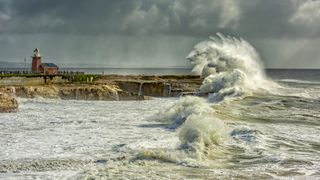 King Tides and El Nino storm combine for monster waves battering Santa Cruz Lighthouse Point.