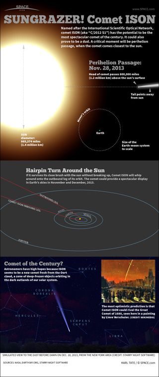 Infographic: Facts about Comet ISON, which could provide a spectacular display in late 2013.