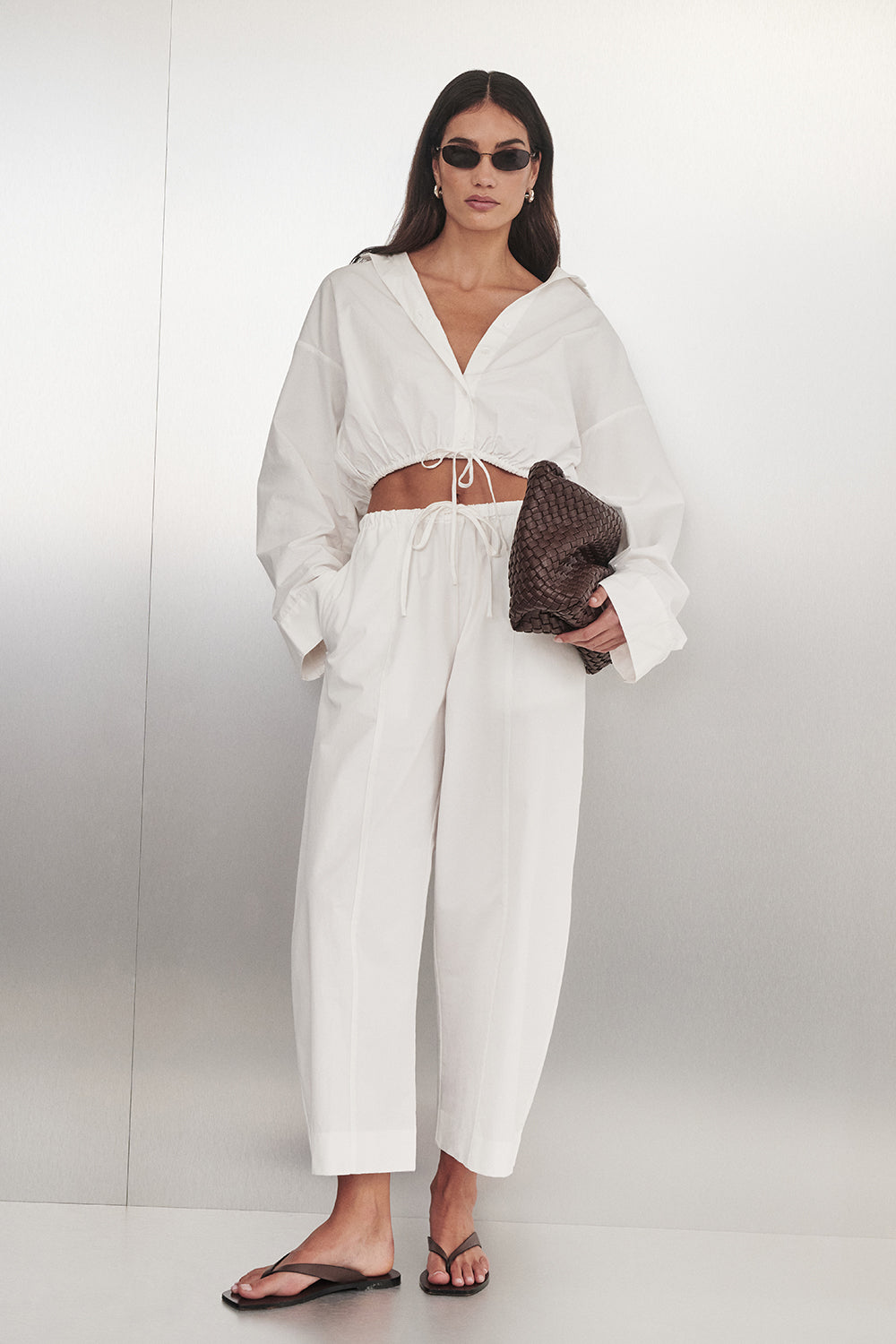 Scout White Cotton Barrel Leg Pant - 0 / White