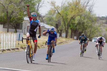 Chris Blevins (Hagens Berman Axeon) wins stage 2 at Tour of the Gila in front of Daniel Jaramillo (UnitedHealthcare)