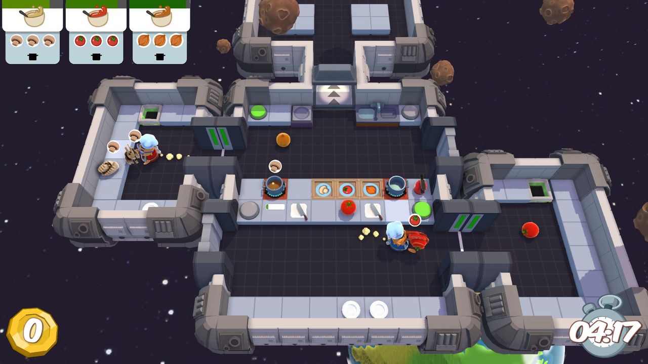 The space levels use a series of buttons and doors to separate your team and make moving around difficult.