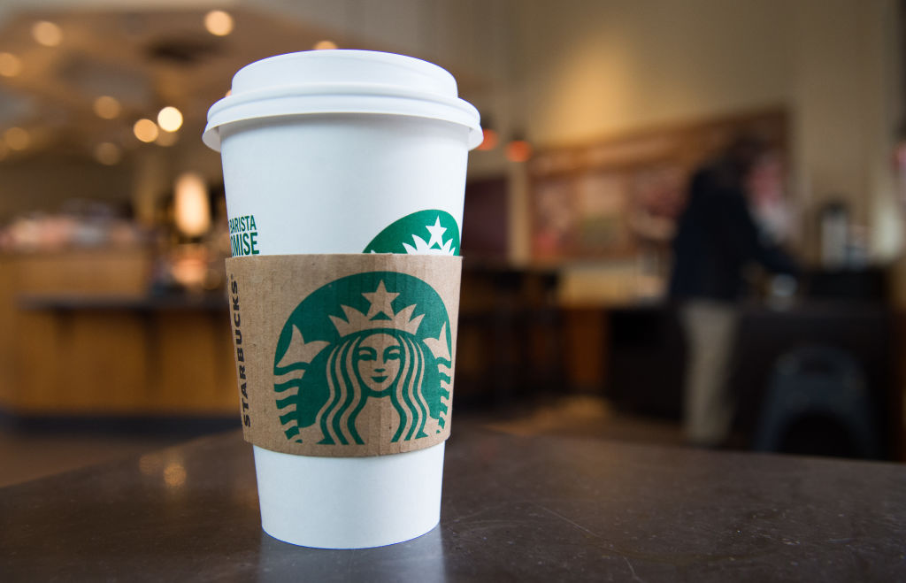 A Starbucks cup.
