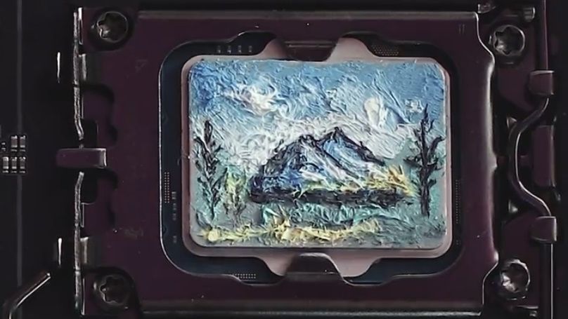 Cooler Master&#039;s landscape painting made using Cryofuze 5 Prism thermal paste