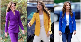 Kate Middleton wearing bright blazers