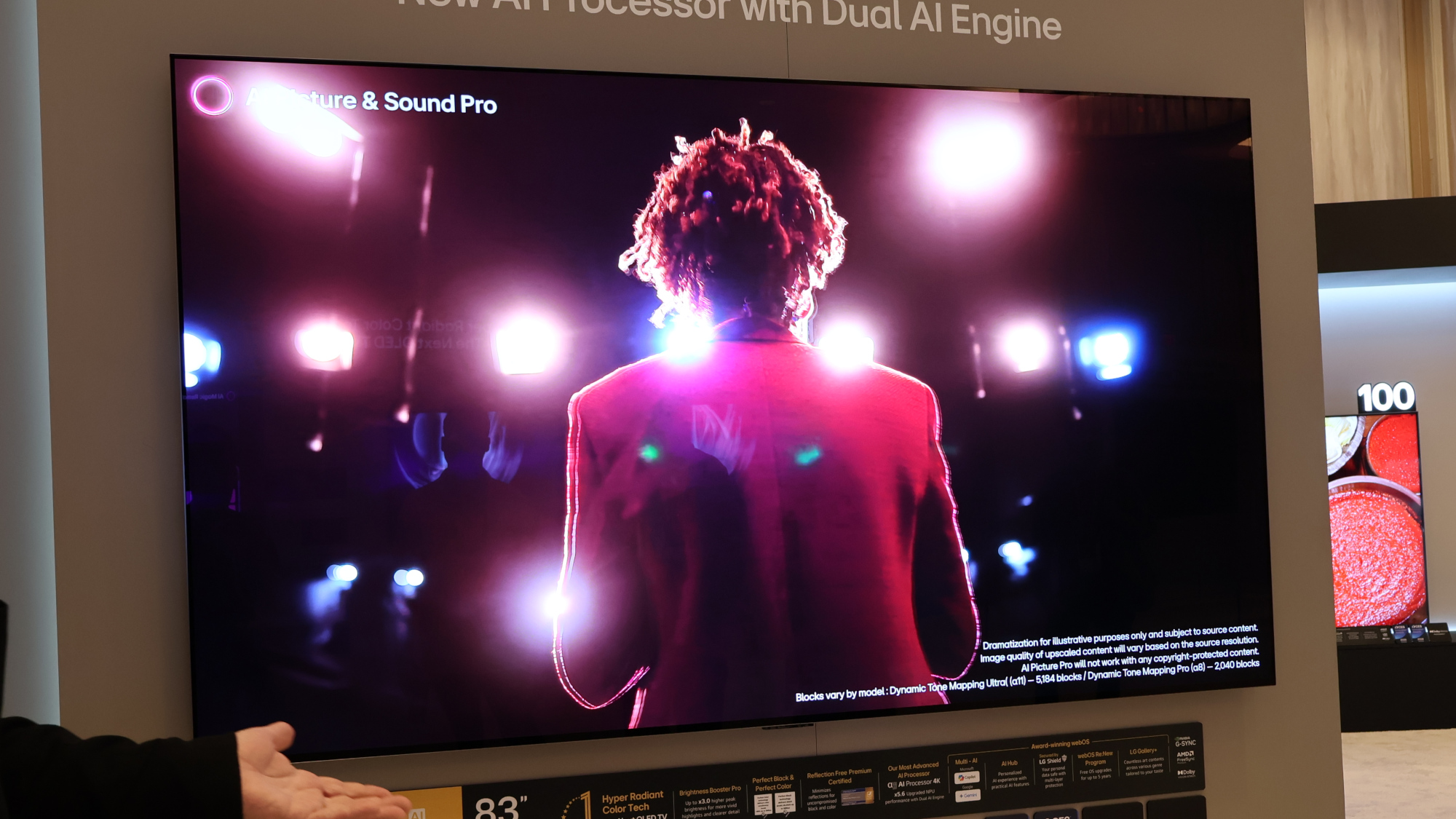 The LG C6 OLED on a wall at LG's demo suite at CES 2026.