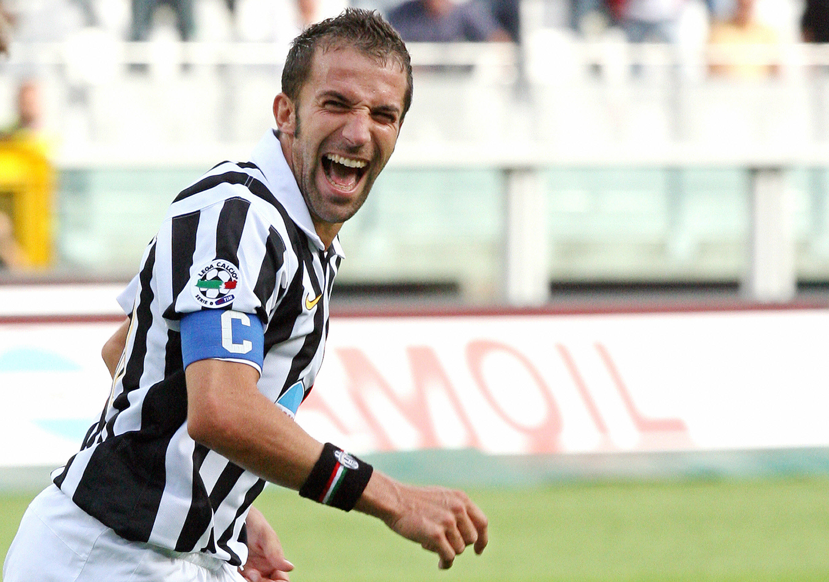 Alessandro Del Piero celebrates a goal for Juventus against Vicenza in Serie B in September 2006.