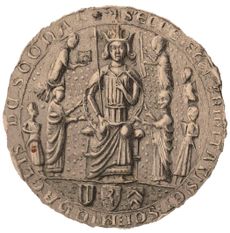 Fig 1: A king is crowned on the Abbey seal of the 1200s.