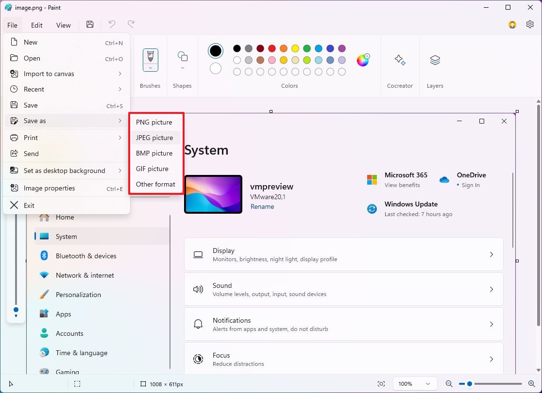 Cambiar formato de archivo desde la aplicación