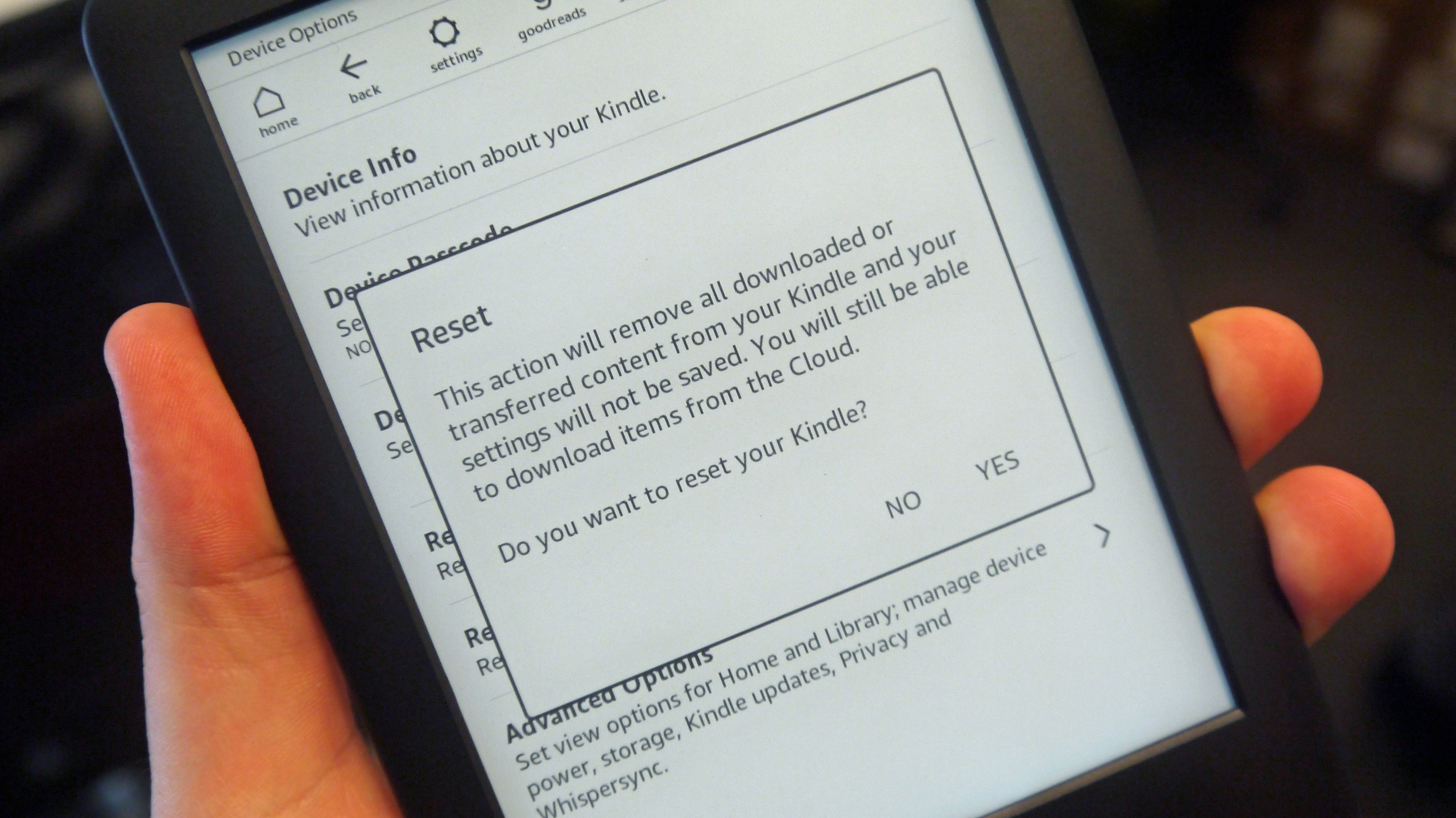 How to reset a Kindle