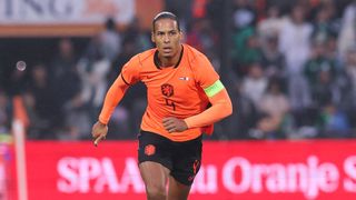 Virgil Van Dijk playing for the Netherlands in a pre-World Cup friendly