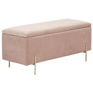 pink velvet bedroom ottoman bench from Dunelm