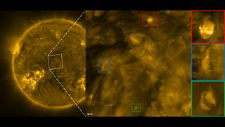 Magnetic structures on the sun's surface featuring fast oscillating magnetic waves that might explain the mysterious heating of the solar corona.