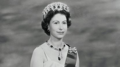 A black and white photograph of the Queen on a story about how to watch Queen Elizabeth II's funeral 
