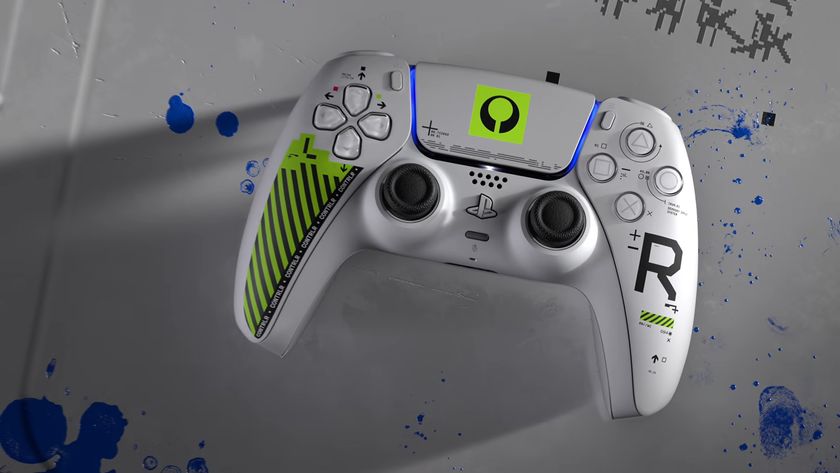 An image of the white and neon Marathon Limited Edition DualSense Controller for the PS5