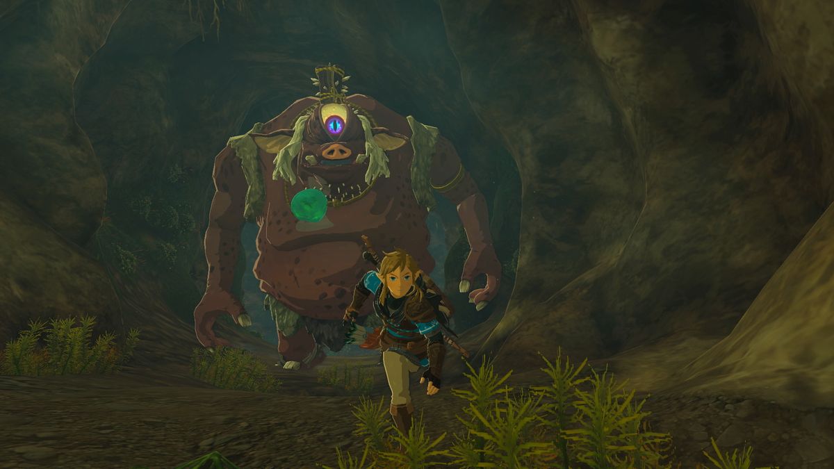 Link running away from a monster 