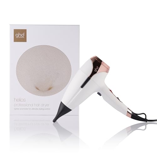 Ghd Helios Professional Hair Dryer in White - Lightweight, Fast Styling, Ultimate Styling Control - for All Hair Types (uk Plug)