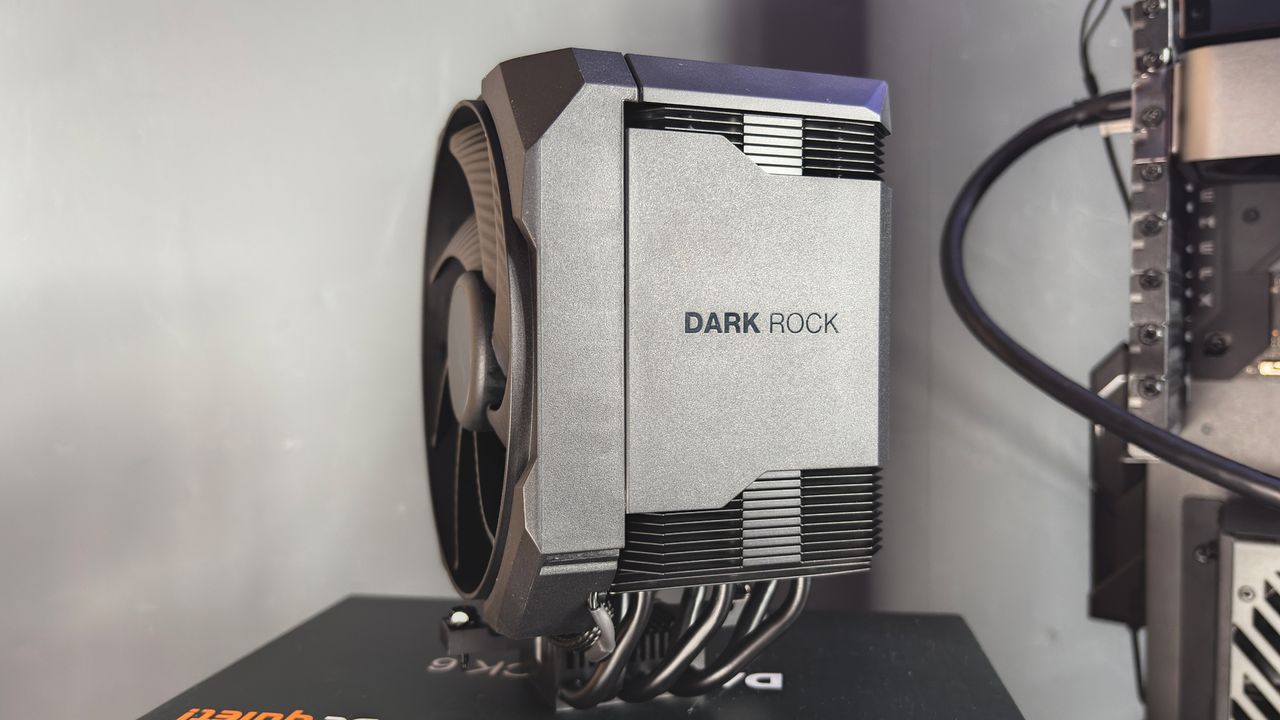 Be Quiet's latest air coolers on a box with black fans.