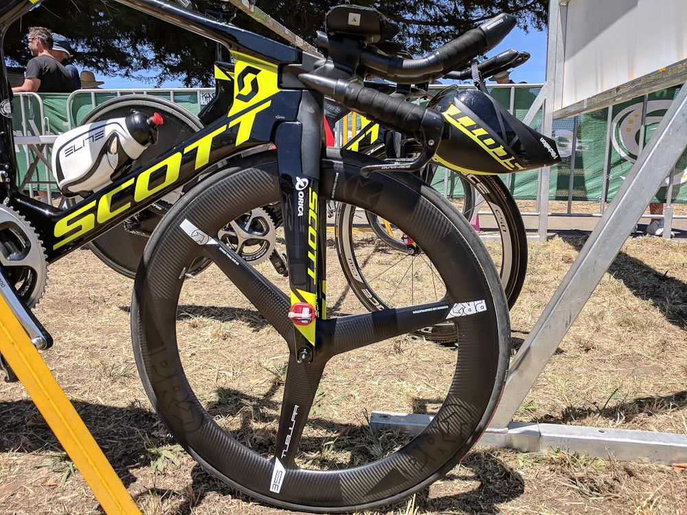 The PRO Textreme 3-spoke is a popular front wheel for time trialling at the top end of the sport