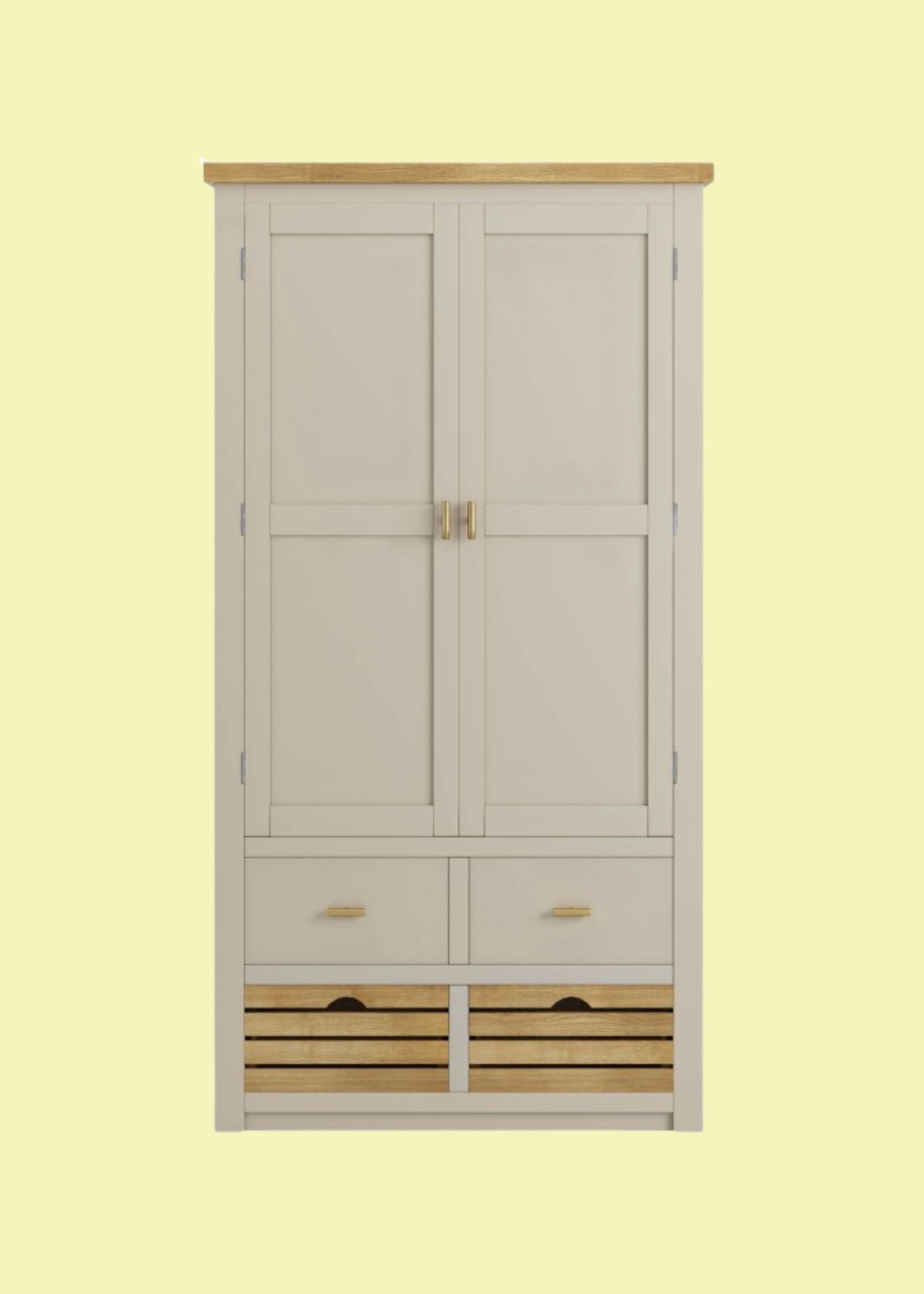 Furniture 123, Beige Double Freestanding Kitchen Larder Pantry