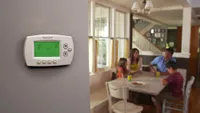 The Honeywell RTH6580WF mounted on a wall