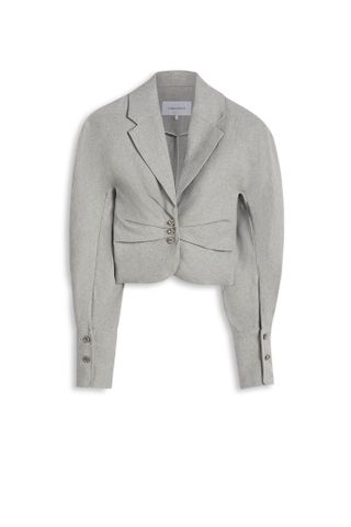 Draped Tailored Jacket - Pale.grey