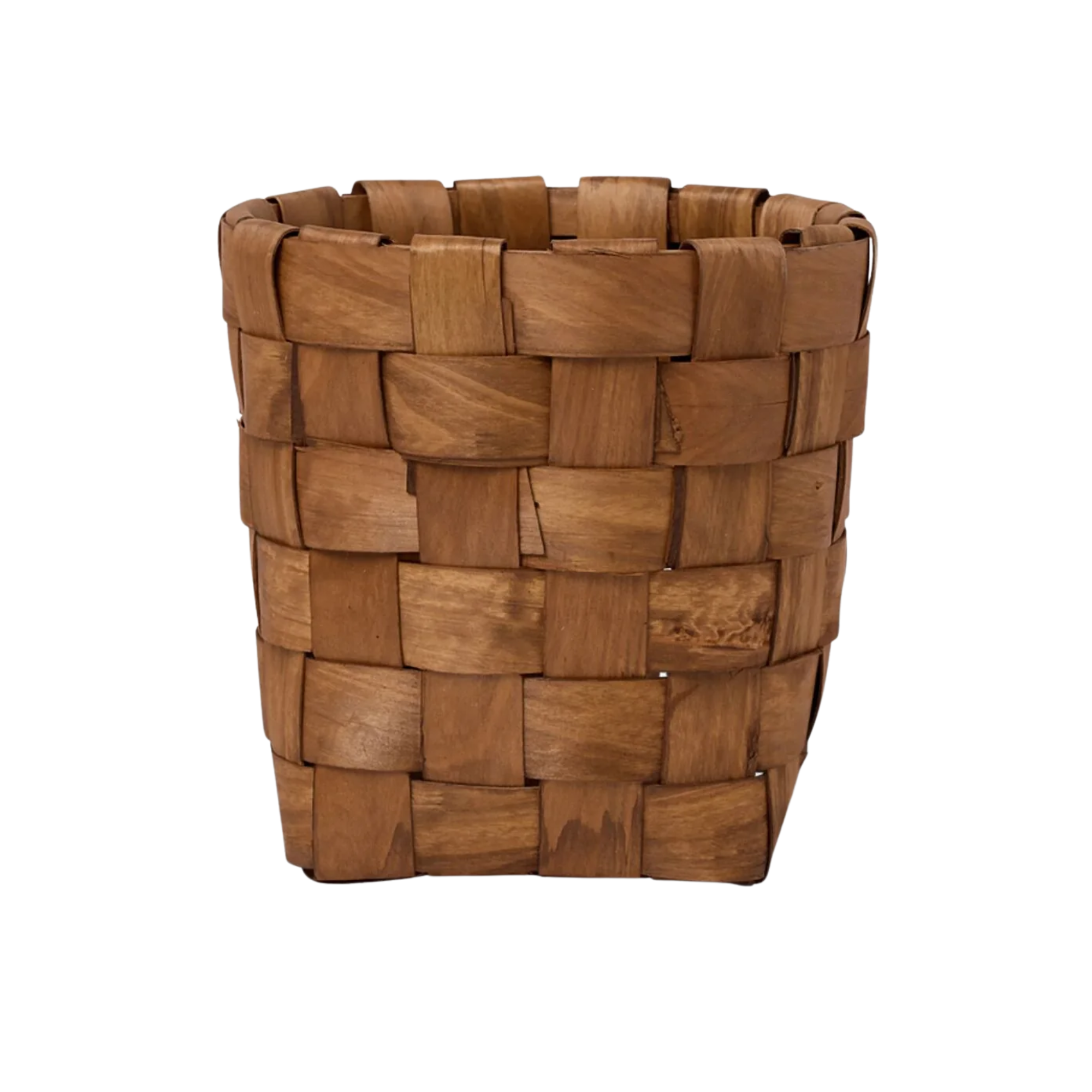 a woven wood basket