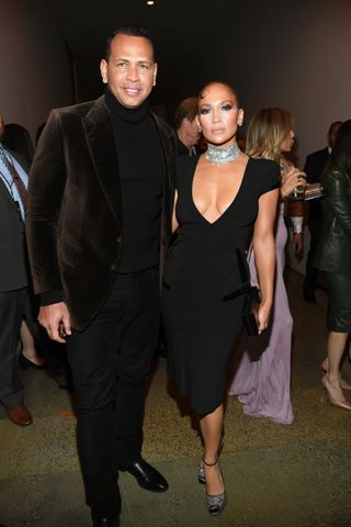 Alex Rodriguez and Jennifer Lopez attend the Tom Ford AW20 Show at Milk Studios on February 07, 2020 in Hollywood, California.