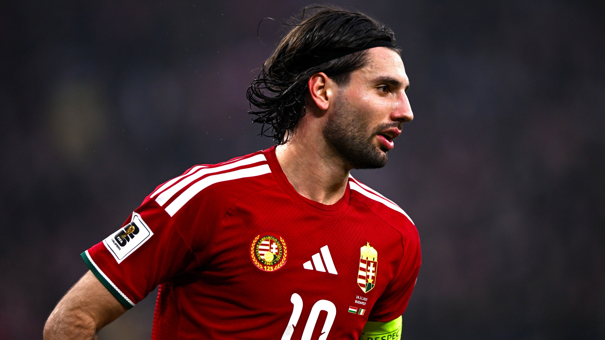 Dominik Szoboszlai of Hungary during the FIFA World Cup 2026 Group F Qualifier match between Hungary and Republic of Ireland at Pusk&aacute;s Ar&eacute;na in Budapest, Hungary.