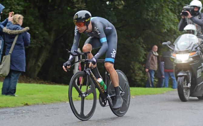 Bradley Wiggins (Team Sky) rides to victory