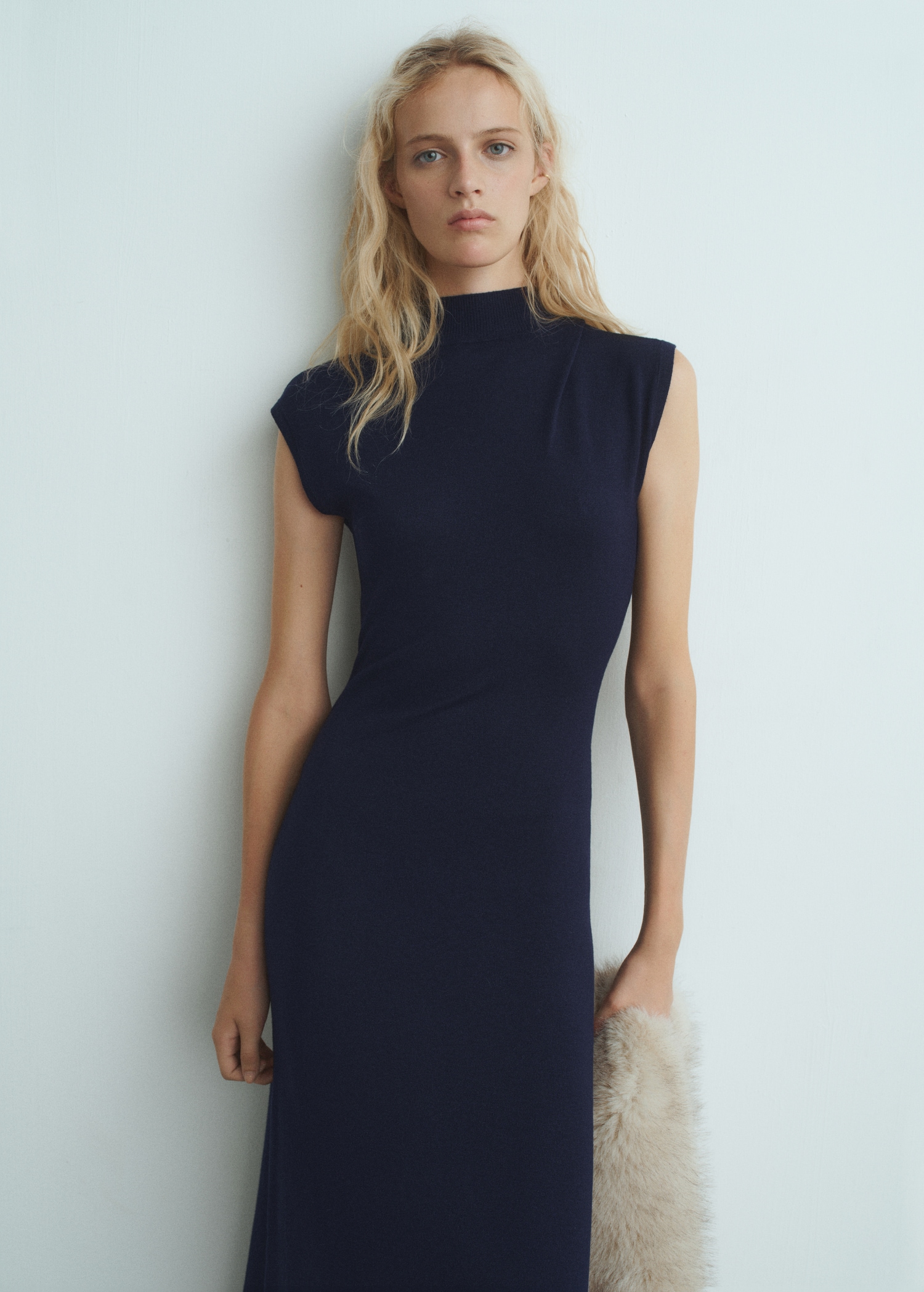 Perkins-Neck Knitted Dress - Women | Mango United Kingdom