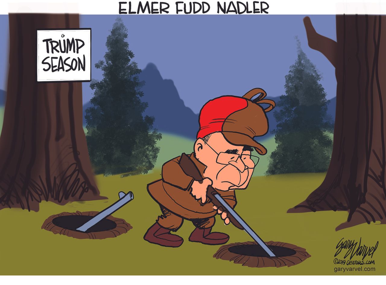 Political Cartoon U.S. Elmer Fudd Nadler Trump season hunting