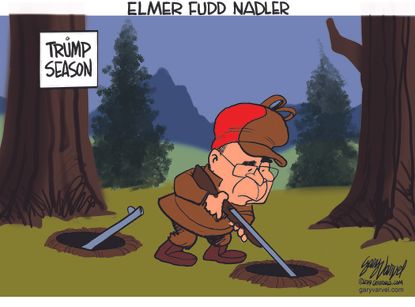 Political Cartoon U.S. Elmer Fudd Nadler Trump season hunting