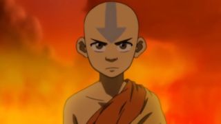 Aang looking angry in Avatar: The Last Airbender. 