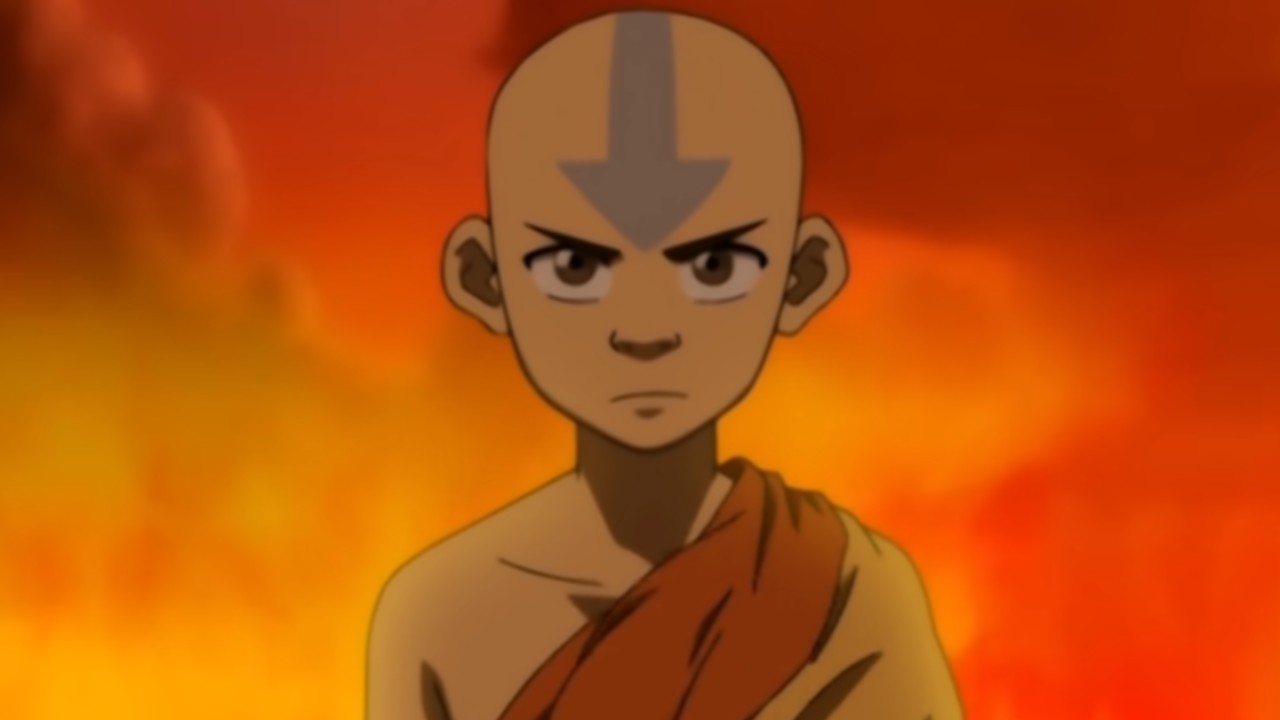 Aang looking angry in Avatar: The Last Airbender. 