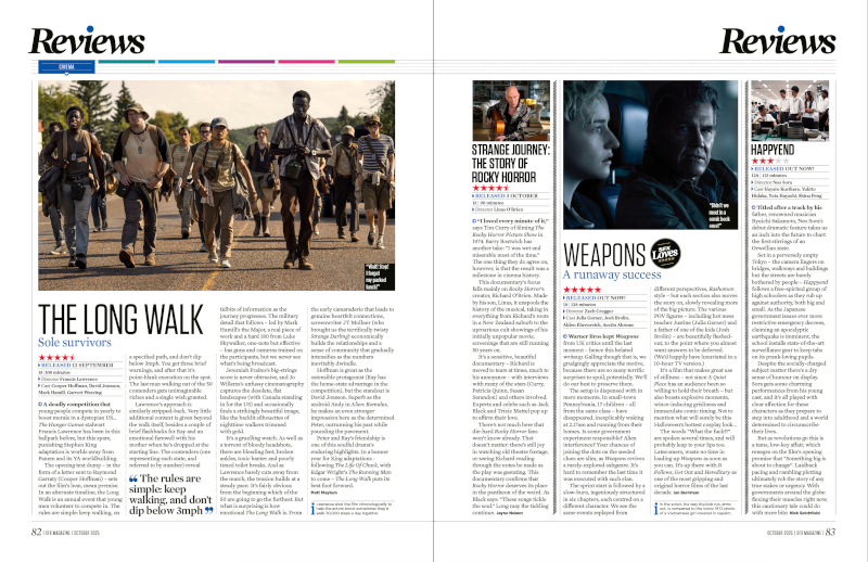 Two pages of film reviews.