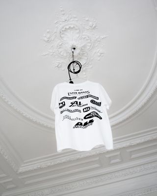 T shirt hanging from ceiling