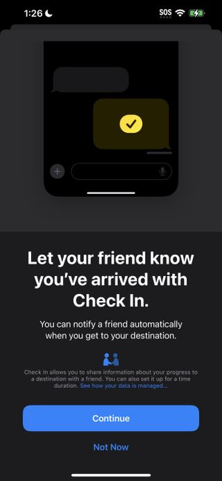 how to use iOS 17 Check in