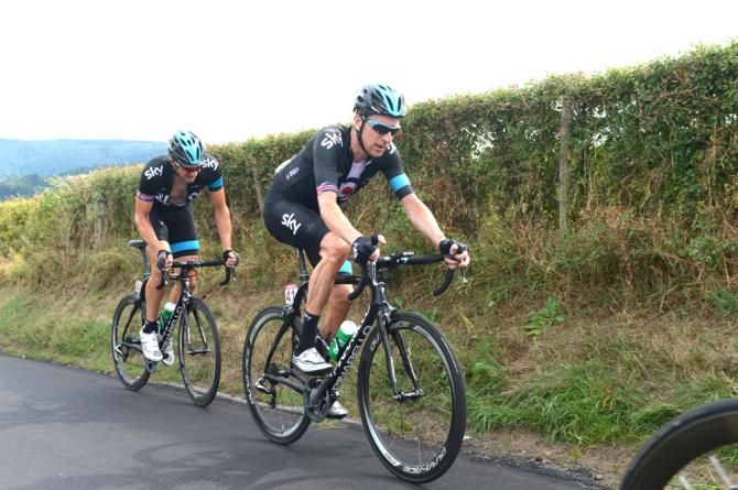 Bradley Wiggins (Team Sky) in action