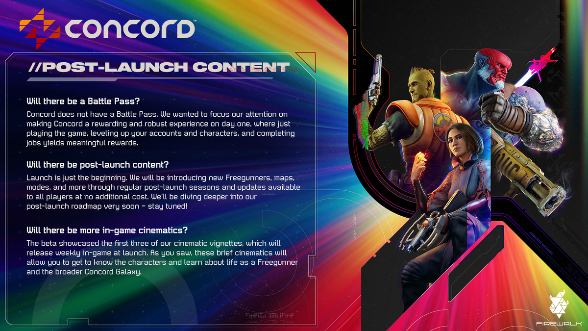 Concord post-launch content statement image.