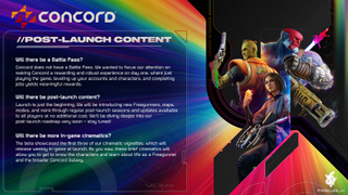 Concord post-launch content statement image.