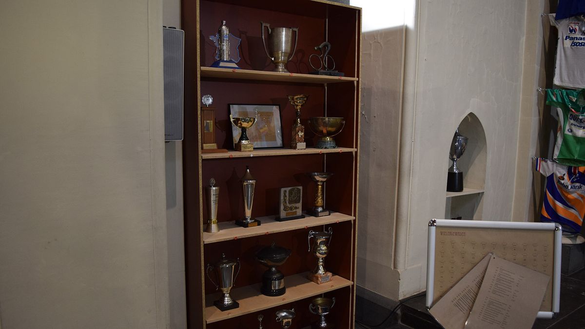 The church has been entrusted with a collection of victory trophies past and present, including the 1974 Giro d'Italia