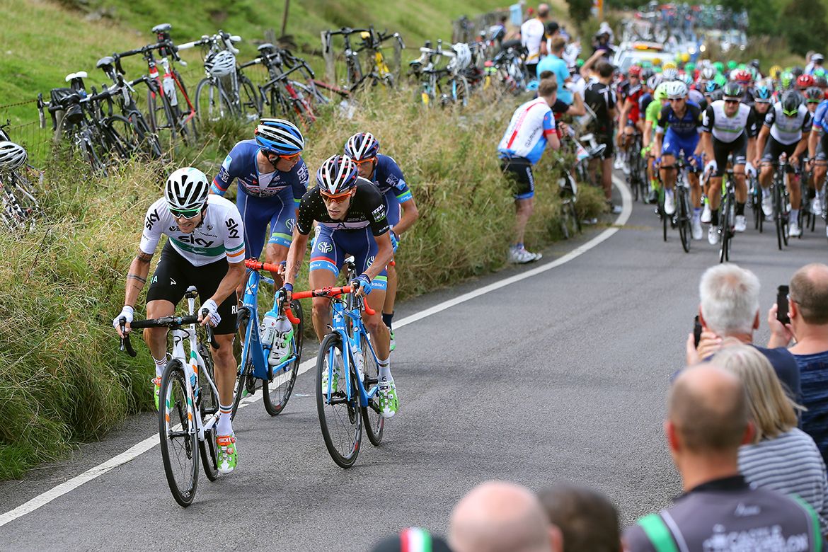 Nicolas Roche goes for the KOM points