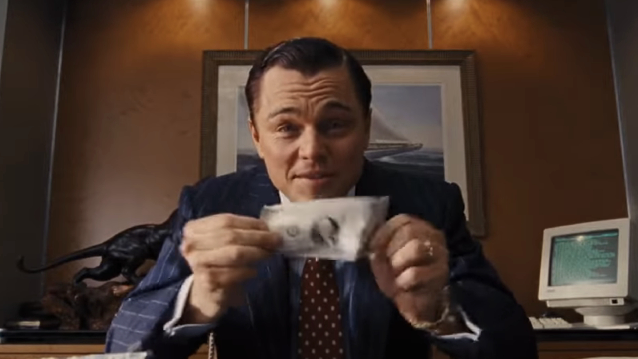 Leonardo Dicaprio in The Wolf of Wall Street