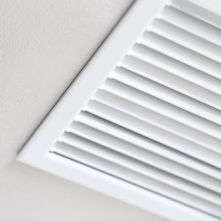 White air filter vent on ceiling