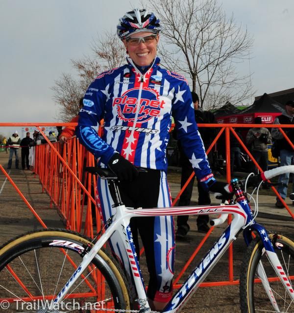 USA Champion Katie Compton and her Stevens bike.
