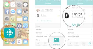 Launch Fitbit from your Home screen, tap on the account tab, and then tap on the device you want to delete.